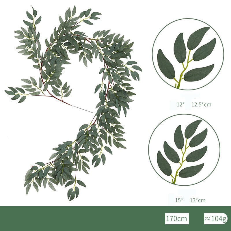 Производители на едро симулирани растителни листа върбов ратан ins сватбена стена висяща зелена растителна арка навиване криптиране ракита