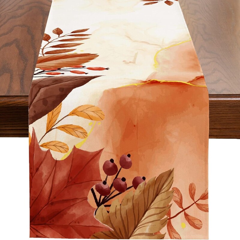 Naujas rudens stalo takelis namams, svetainei, stalo dekoravimui, vakarėliui, moliūgui ir chrizantemai