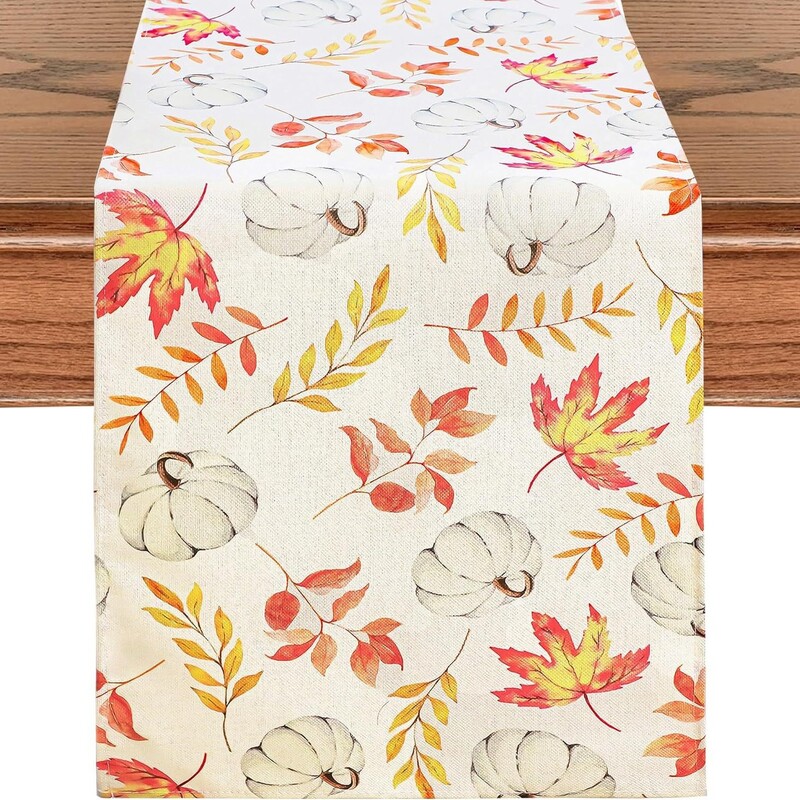 Naujas rudens stalo takelis namams, svetainei, stalo dekoravimui, vakarėliui, moliūgui ir chrizantemai