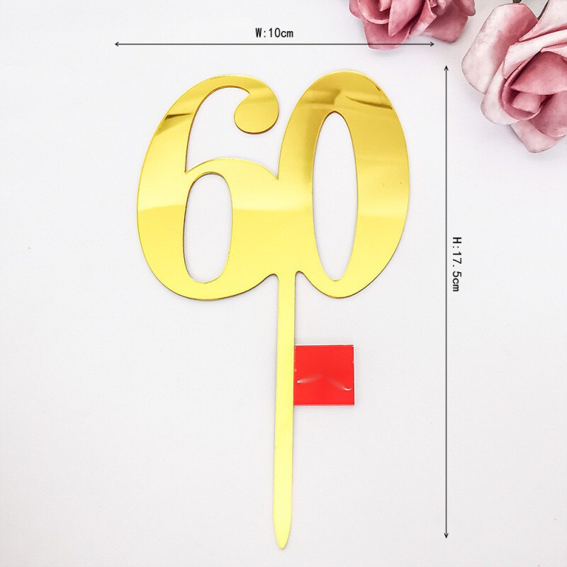 Skaičius 18 21 30 40 50 60 100 akrilinė dekoracija, įdedama vestuvėms, jubiliejui, gimtadieniui, tortui