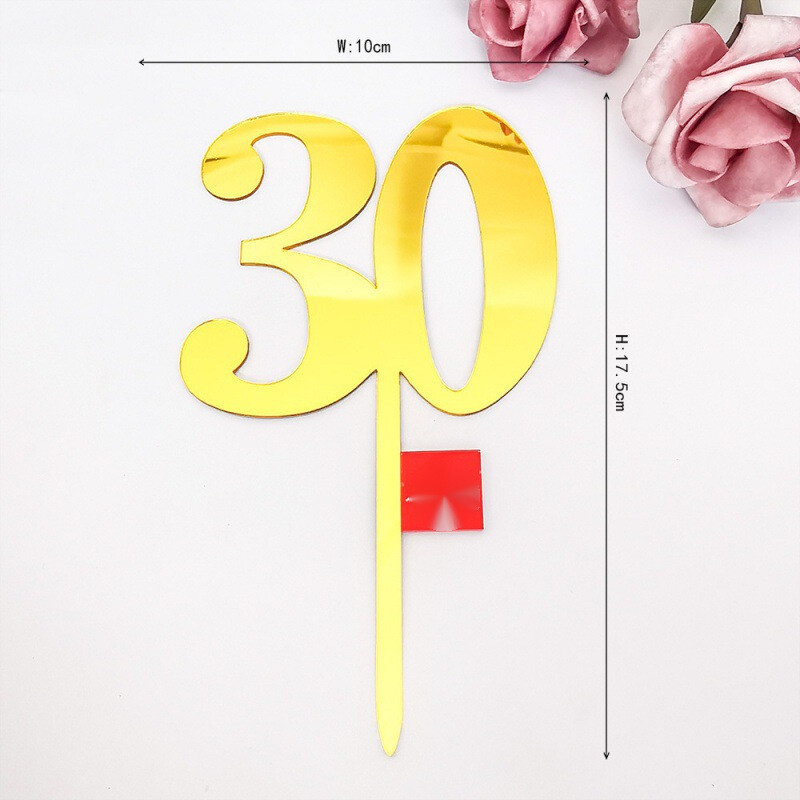 Skaičius 18 21 30 40 50 60 100 akrilinė dekoracija, įdedama vestuvėms, jubiliejui, gimtadieniui, tortui