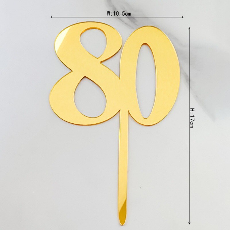 Skaičius 18 21 30 40 50 60 100 akrilinė dekoracija, įdedama vestuvėms, jubiliejui, gimtadieniui, tortui