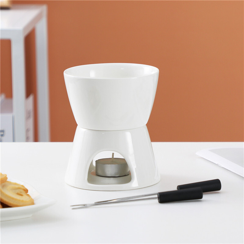 Kreatív, négy darabos fehér csokoládé forró edény készlet, japán kerámia kis sajtgyertya olvasztótűzhely