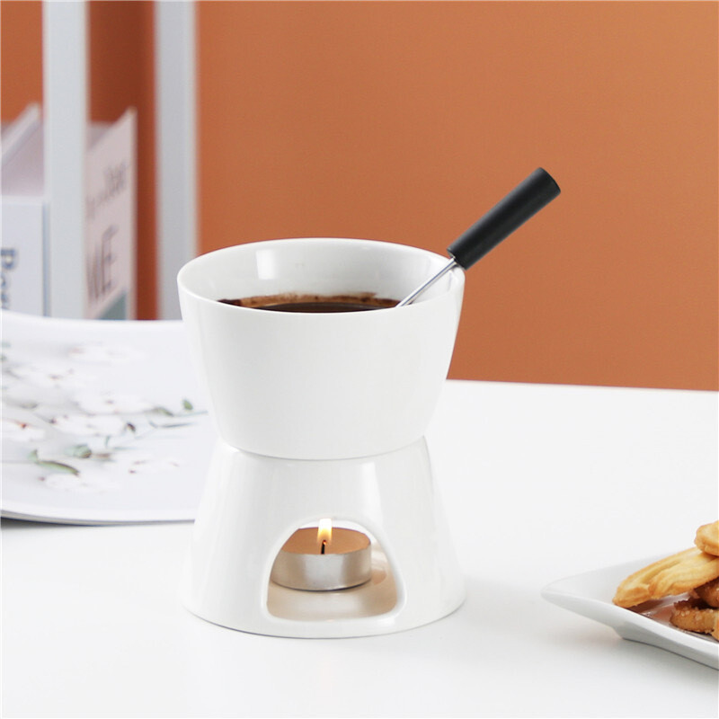 Kreatív, négy darabos fehér csokoládé forró edény készlet, japán kerámia kis sajtgyertya olvasztótűzhely
