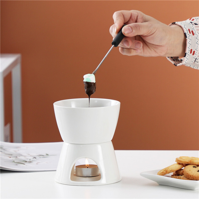 Kreatív, négy darabos fehér csokoládé forró edény készlet, japán kerámia kis sajtgyertya olvasztótűzhely