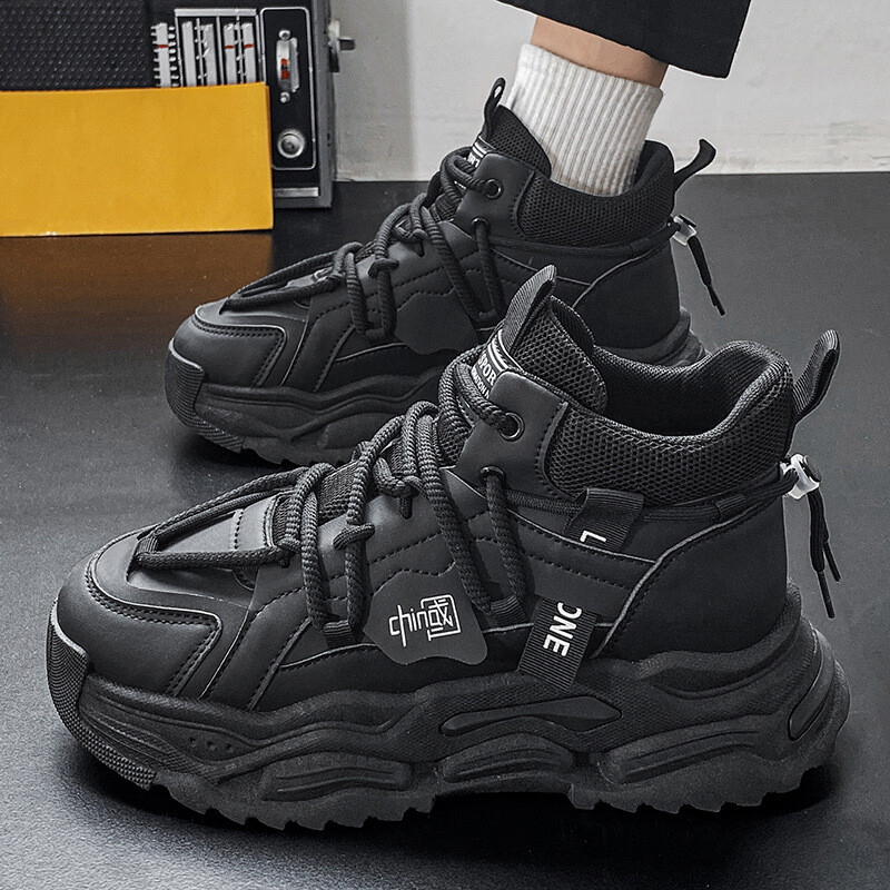 Pantofi sport pentru bărbați populari transfrontalieri, pantofi sport și de agrement pentru tineret, respirabili, de toamnă, cu vârf înalt și talpă groasă
