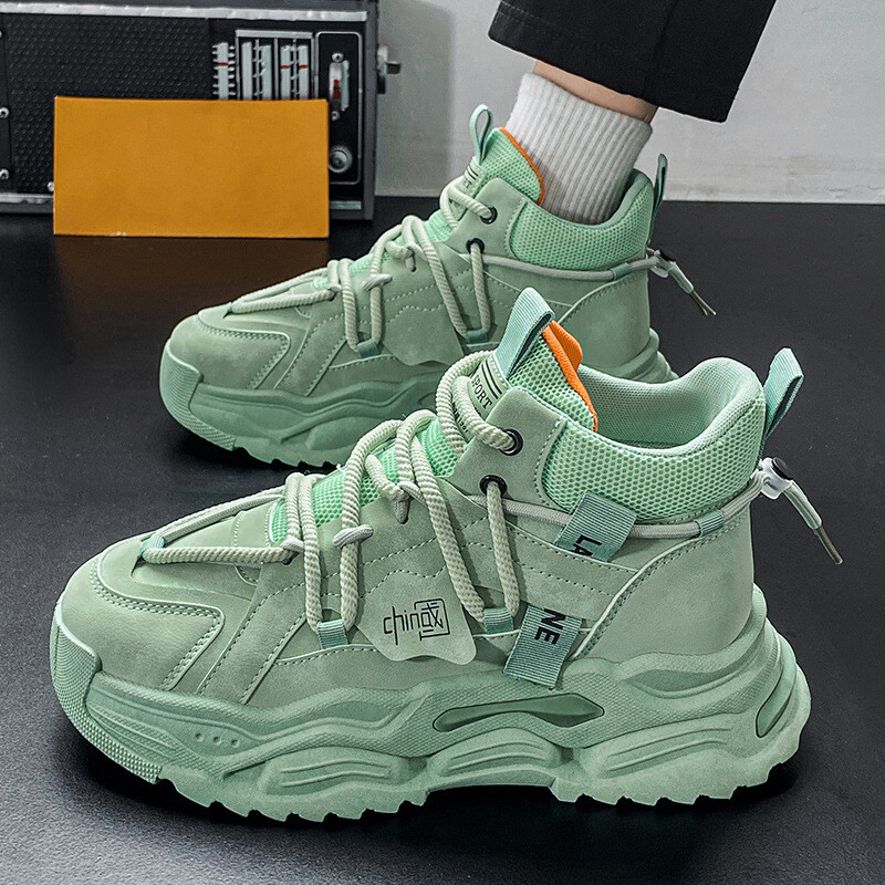Pantofi sport pentru bărbați populari transfrontalieri, pantofi sport și de agrement pentru tineret, respirabili, de toamnă, cu vârf înalt și talpă groasă