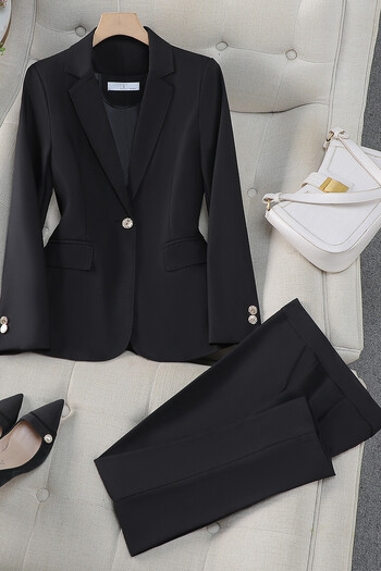 Каки костюм за жени, есенен темперамент, стил богиня, професионален мениджър, официално работно облекло, яке, пролетно-есенен стил