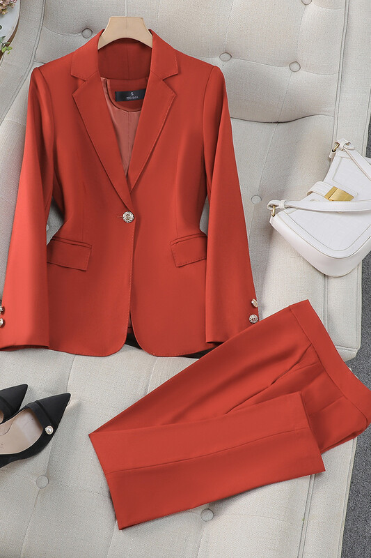 Каки костюм за жени, есенен темперамент, стил богиня, професионален мениджър, официално работно облекло, яке, пролетно-есенен стил