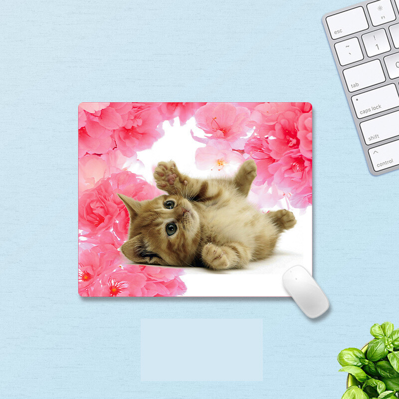 Podloga za miša s crtićem, slatka mačić, podloga za miša, mala igra, uredska kvadratna podloga za miša, neklizajuća podloga