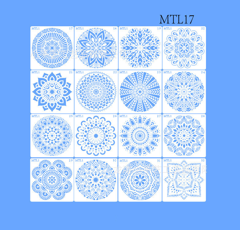 Mandala mandala pagalbinis šablonas plytelių dažymui akmens fone namų dekoravimui sienų dažymas purškiamų gėlių šablonas liniuotė