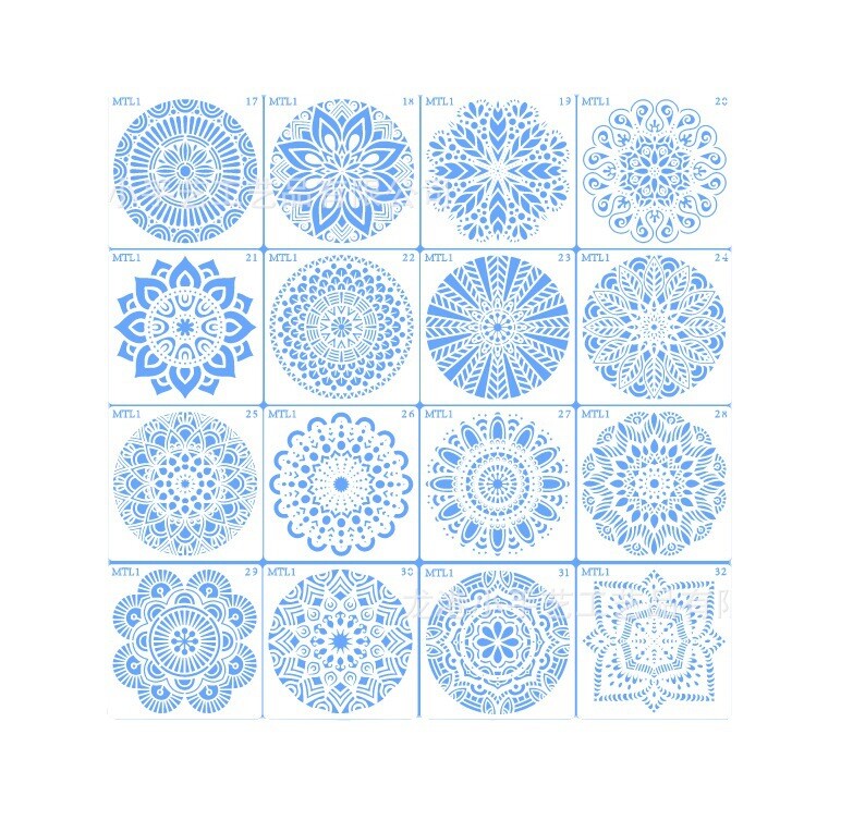 Mandala mandala pagalbinis šablonas plytelių dažymui akmens fone namų dekoravimui sienų dažymas purškiamų gėlių šablonas liniuotė