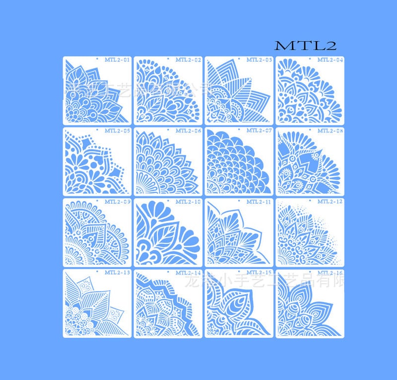 Mandala mandala pagalbinis šablonas plytelių dažymui akmens fone namų dekoravimui sienų dažymas purškiamų gėlių šablonas liniuotė