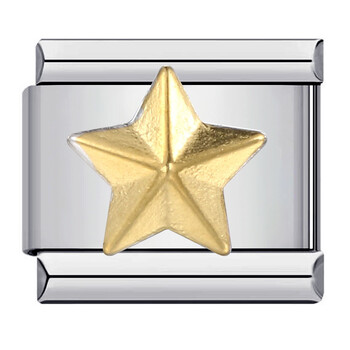 Vienkārša itāļu modulāra aproce ar zelta motīvu, kas izgatavota no titāna tērauda, metināšanas aproce ar eļļas pilienu, itāļu modulāra.