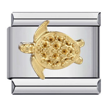 Vienkārša itāļu modulāra aproce ar zelta motīvu, kas izgatavota no titāna tērauda, metināšanas aproce ar eļļas pilienu, itāļu modulāra.