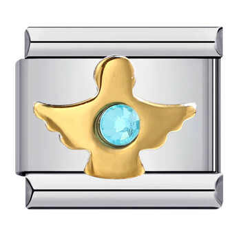 Vienkārša itāļu modulāra aproce ar zelta motīvu, kas izgatavota no titāna tērauda, metināšanas aproce ar eļļas pilienu, itāļu modulāra.