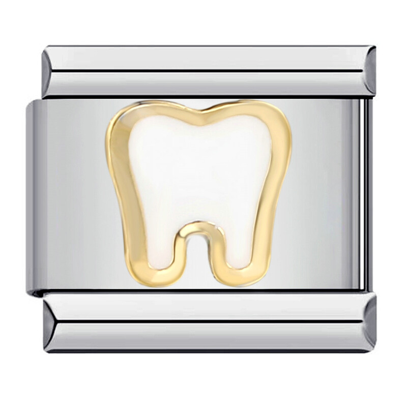 Vienkārša itāļu modulāra aproce ar zelta motīvu, kas izgatavota no titāna tērauda, metināšanas aproce ar eļļas pilienu, itāļu modulāra.
