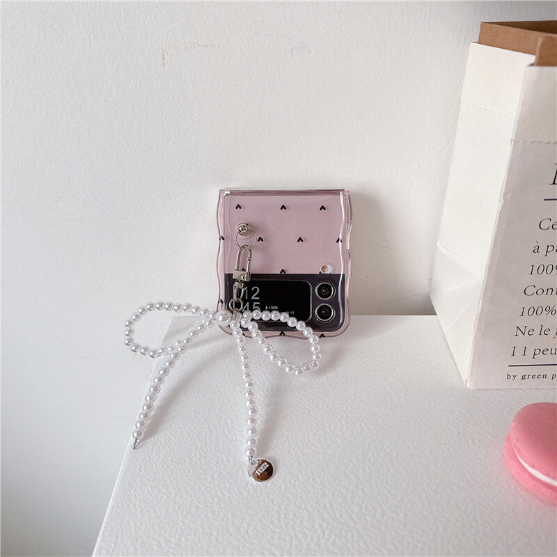 Νέα πτυσσόμενη θήκη τηλεφώνου για Samsung Galaxy ZLFIP 5ης γενιάς με περιστρεφόμενη άκρη, σχήμα καρδιάς, κατάλληλη για ZLFIP 6/4ης γενιάς.