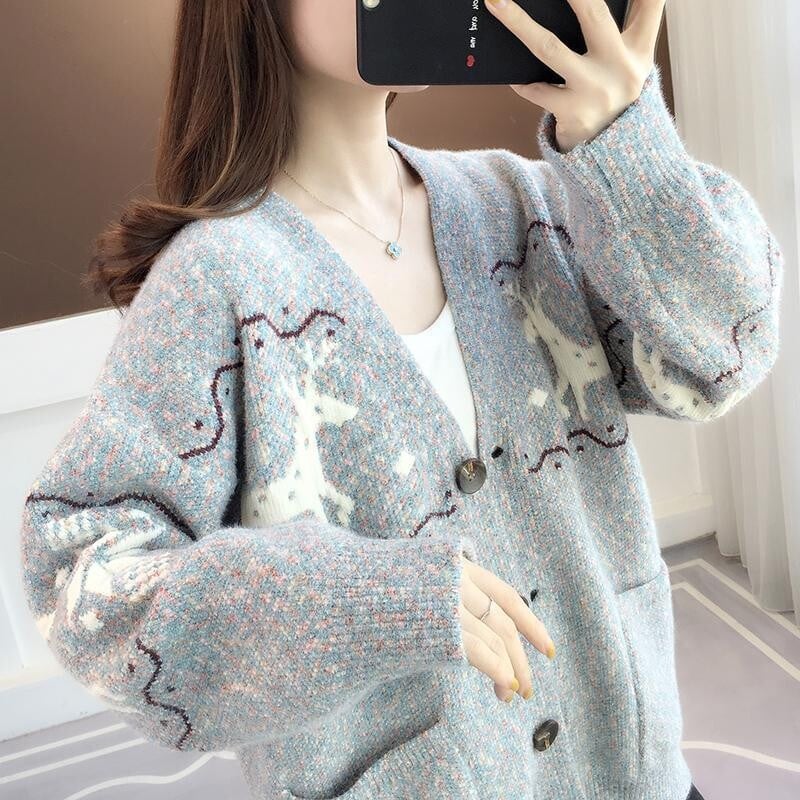 Cardigan elegant tricotat pentru femei, pulover nou de primăvară și toamnă, stil leneș, îmbrăcăminte exterioară pentru femei, palton