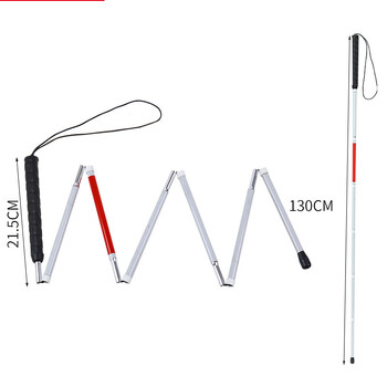 Бастун за сляпо, трекинг бастун от алуминиева сплав, червен и бял алуминиева сплав, 1,2 метра бастун за сляпо, въртяща се глава бастун