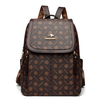 Раница за жени 2025 нова мека кожена раница в корейски стил, модерна дамска семпла модна чанта за пътуване с голям капацитет, ученическа чанта