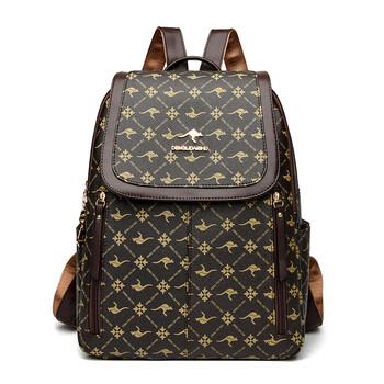 Раница за жени 2025 нова мека кожена раница в корейски стил, модерна дамска семпла модна чанта за пътуване с голям капацитет, ученическа чанта