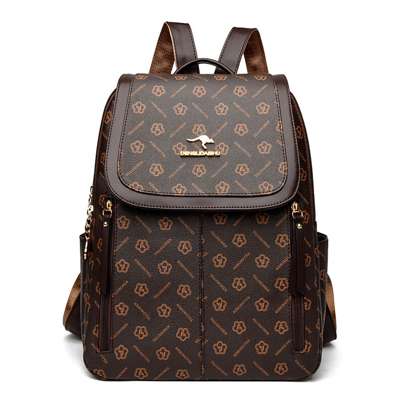 Раница за жени 2025 нова мека кожена раница в корейски стил, модерна дамска семпла модна чанта за пътуване с голям капацитет, ученическа чанта