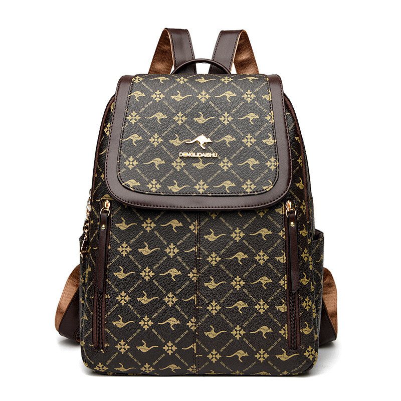 Раница за жени 2025 нова мека кожена раница в корейски стил, модерна дамска семпла модна чанта за пътуване с голям капацитет, ученическа чанта