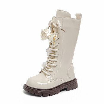 Високи ботуши за момичета 2025, нови есенни и зимни детски плюшени ботуши Martin, сладки, готини, модни ботуши в принцесен стил