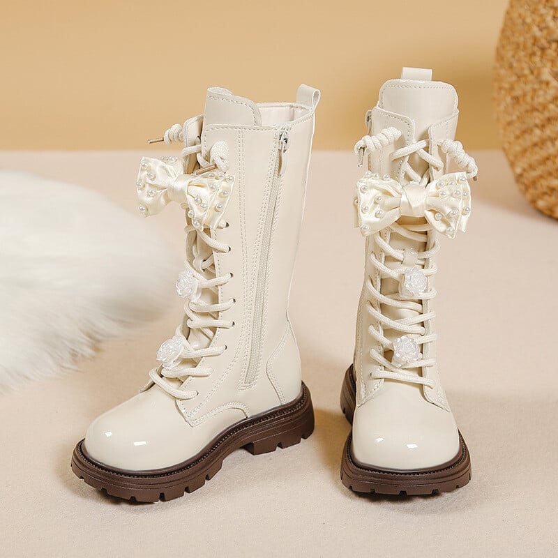 Ψηλές μπότες για κορίτσια 2025, νέες φθινοπωρινές και χειμωνιάτικες παιδικές μπότες Martin, χαριτωμένες, δροσερές, μοντέρνες μπότες σε στυλ πριγκίπισσας