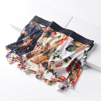 Ледено копринено дишащо мъжко бельо, безшевни ултратънки боксерки с голям размер, летни къси панталони за момчета Ice Sense, на едро