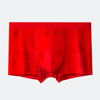 Мъжко бельо, яркочервено сватбено бельо, мъжки модални безшевни антибактериални боксерки