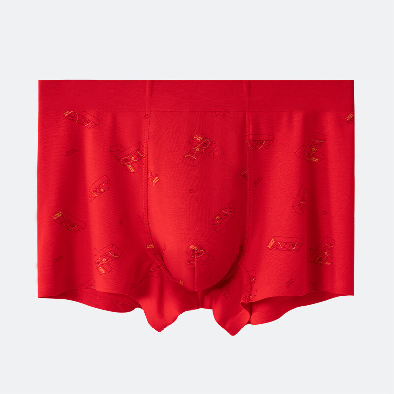 Мъжко бельо, яркочервено сватбено бельо, мъжки модални безшевни антибактериални боксерки