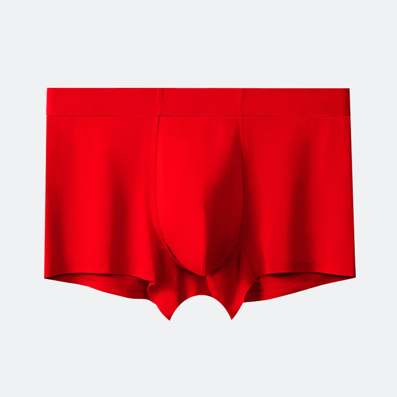 Мъжко бельо, яркочервено сватбено бельо, мъжки модални безшевни антибактериални боксерки