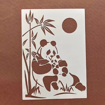 Panda creativ drăguț grafică mascare pensulă pentru copii pictură graffiti auxiliar pictat manual șablon gol tip