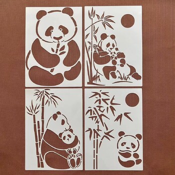 Panda creativ drăguț grafică mascare pensulă pentru copii pictură graffiti auxiliar pictat manual șablon gol tip