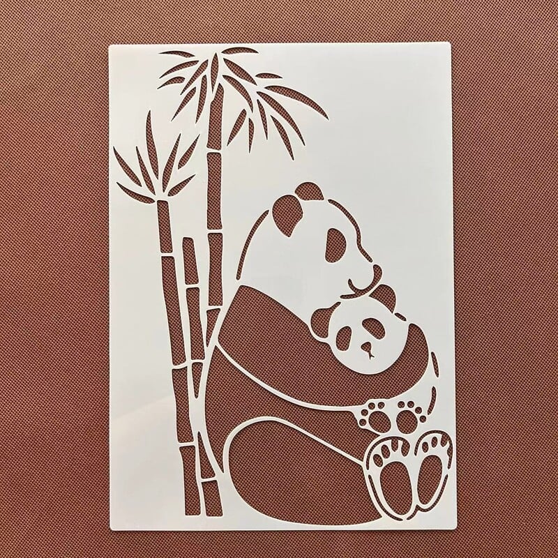 Panda creativ drăguț grafică mascare pensulă pentru copii pictură graffiti auxiliar pictat manual șablon gol tip