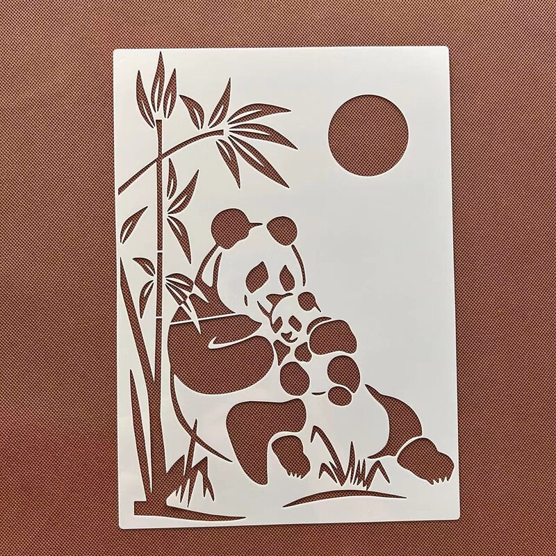 Panda creativ drăguț grafică mascare pensulă pentru copii pictură graffiti auxiliar pictat manual șablon gol tip