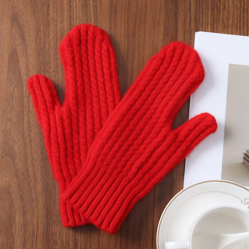 Tarpvalstybinės užsienio prekybos gamintojų didmeninė prekyba 100 vilnonių siūlų pirštinėmis rudens ir žiemos pirštinėmis šiltos šalčiui atsparios vienspalvės pirštinės moterims
