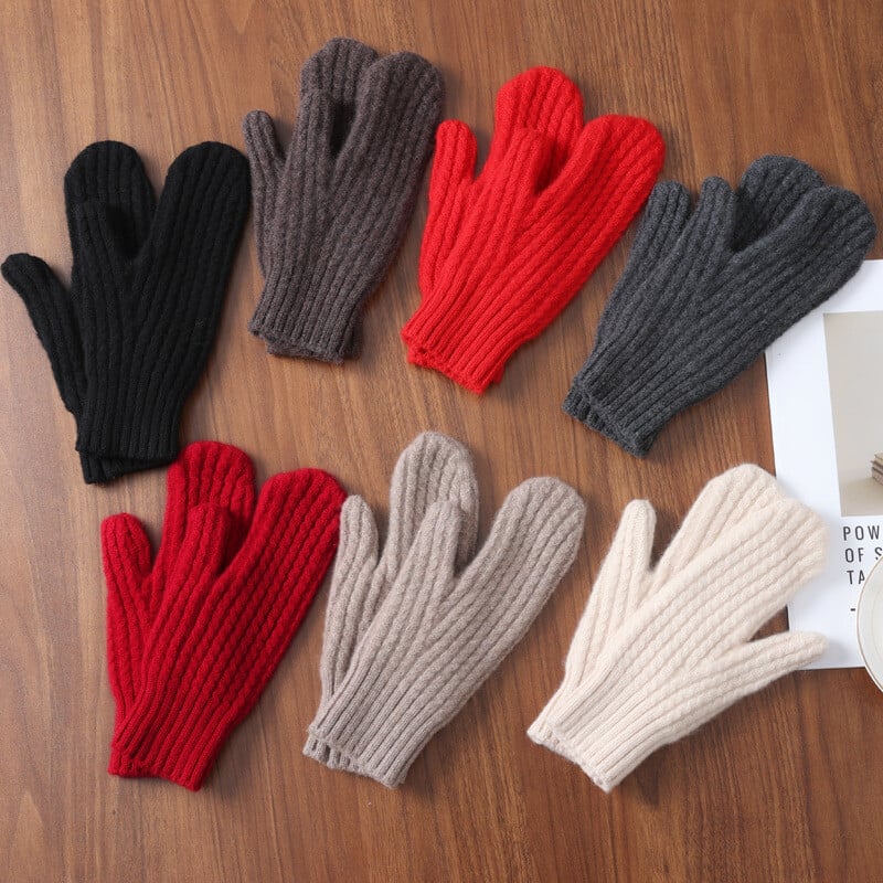 Производители на трансгранична външна търговия на едро 100 вълнени прежди ръкавици есенни и зимни ръкавици топли студоустойчиви едноцветни ръкавици за жени