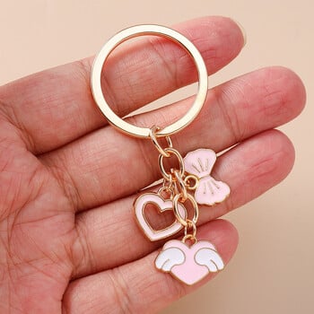 Европейски и американски трансгранични бижута нова мода заек лале ключодържател панделка сърце плик ключодържател висулка