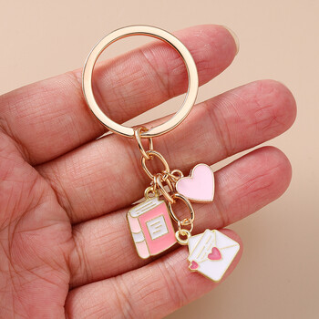 Европейски и американски трансгранични бижута нова мода заек лале ключодържател панделка сърце плик ключодържател висулка