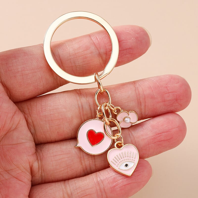 Европейски и американски трансгранични бижута нова мода заек лале ключодържател панделка сърце плик ключодържател висулка