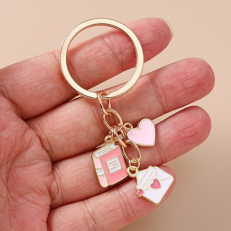 Европейски и американски трансгранични бижута нова мода заек лале ключодържател панделка сърце плик ключодържател висулка