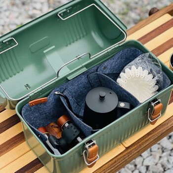 Подходящи за превръщане на кутии за обяд Stanley в калъфи за бариста с кожени дръжки, ръкавици, удароустойчива вътрешна подплата и скоби за тръбички за кафе за къмпинг.