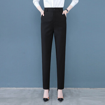 Moteriškos pavasario-rudens profesionalios kostiuminės kelnės, laisvo kirpimo, universalios, liekninančios, kasdienės, siauros haremo kelnės, 2022 m.