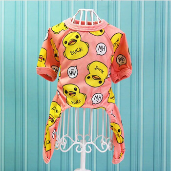 Дрехи за кучета в пролетен и есенен стил, дрехи за четириноги, дрехи за котки, дрехи за малки и средни кучета, плюшено мече, померан, чихуахуа, дрехи за малки жълти патенца