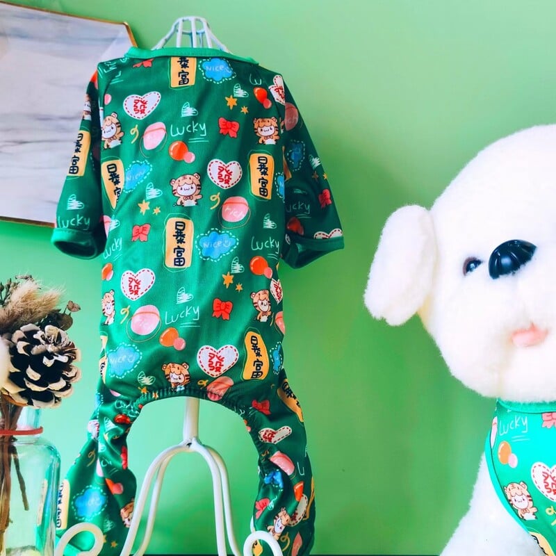 Дрехи за кучета в пролетен и есенен стил, дрехи за четириноги, дрехи за котки, дрехи за малки и средни кучета, плюшено мече, померан, чихуахуа, дрехи за малки жълти патенца