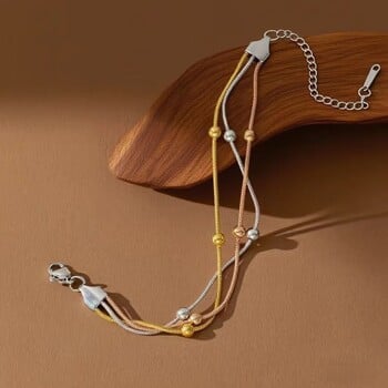 Европейска и американска трансгранична гривна от неръждаема стомана с мъниста от змийска кост, модерен вакуумно галванизиран, устойчив на цвят, лек луксозен производител на бижута на едро.