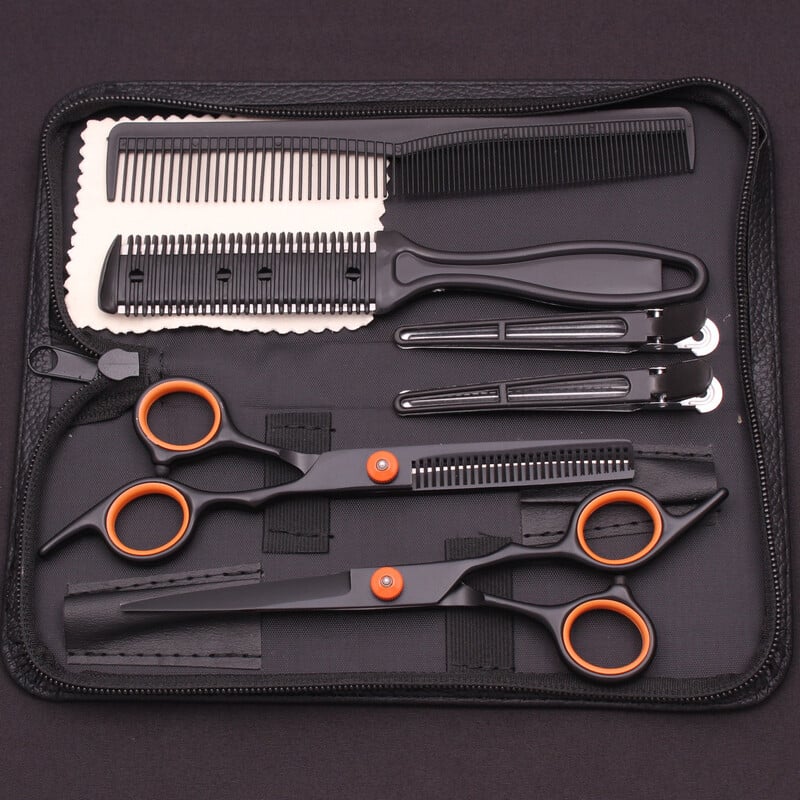 Rūpnīcas vairumtirdzniecības matu šķēru komplekts mājsaimniecības lietošanai, plakanas šķēres, retināšanas šķēres, matu griešanas šķēres sprādziena retināšanai, 6,0 collas, pārrobežu e-komercija.